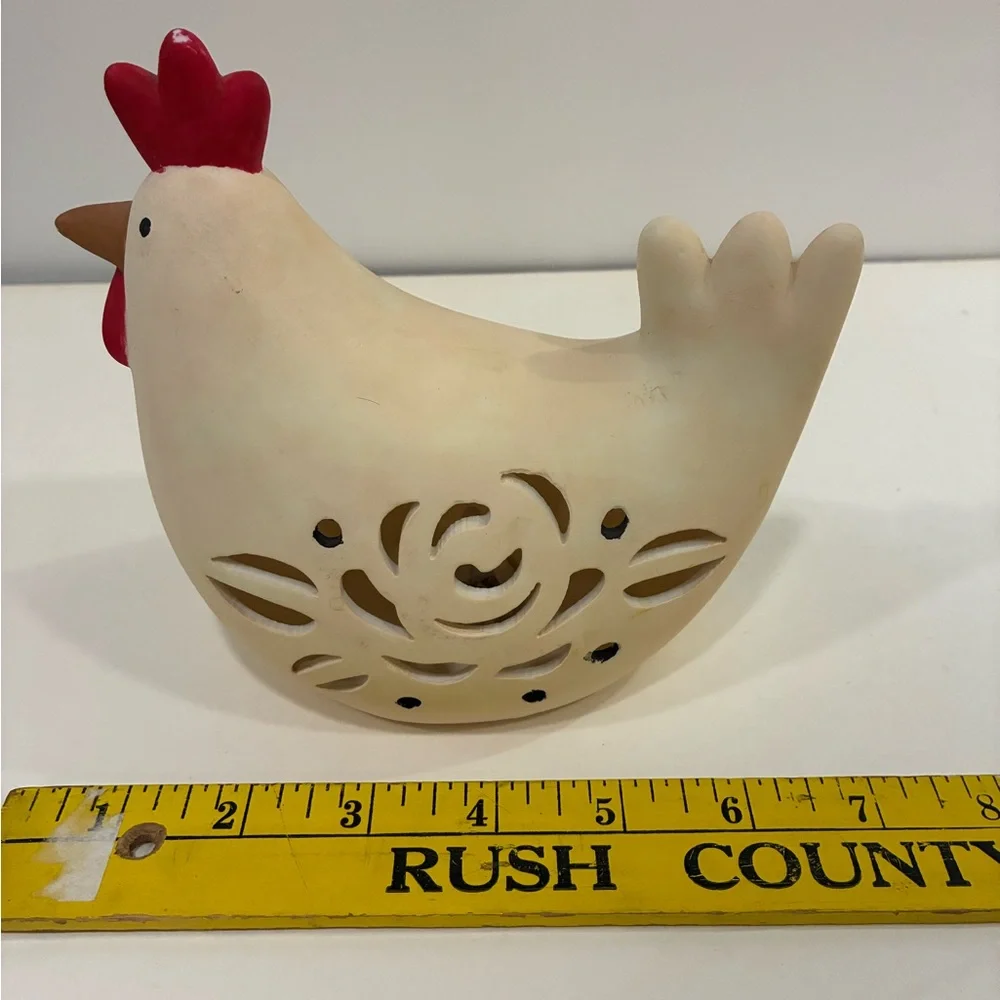 Easter Chicken Light W/Floral Cut Out light inside is YES included Kitsch Decor